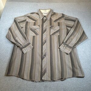 Vintage Corral West Ranchwear Pearl Snap Shirt 19-36 XL Striped‎ Western 70s 80s